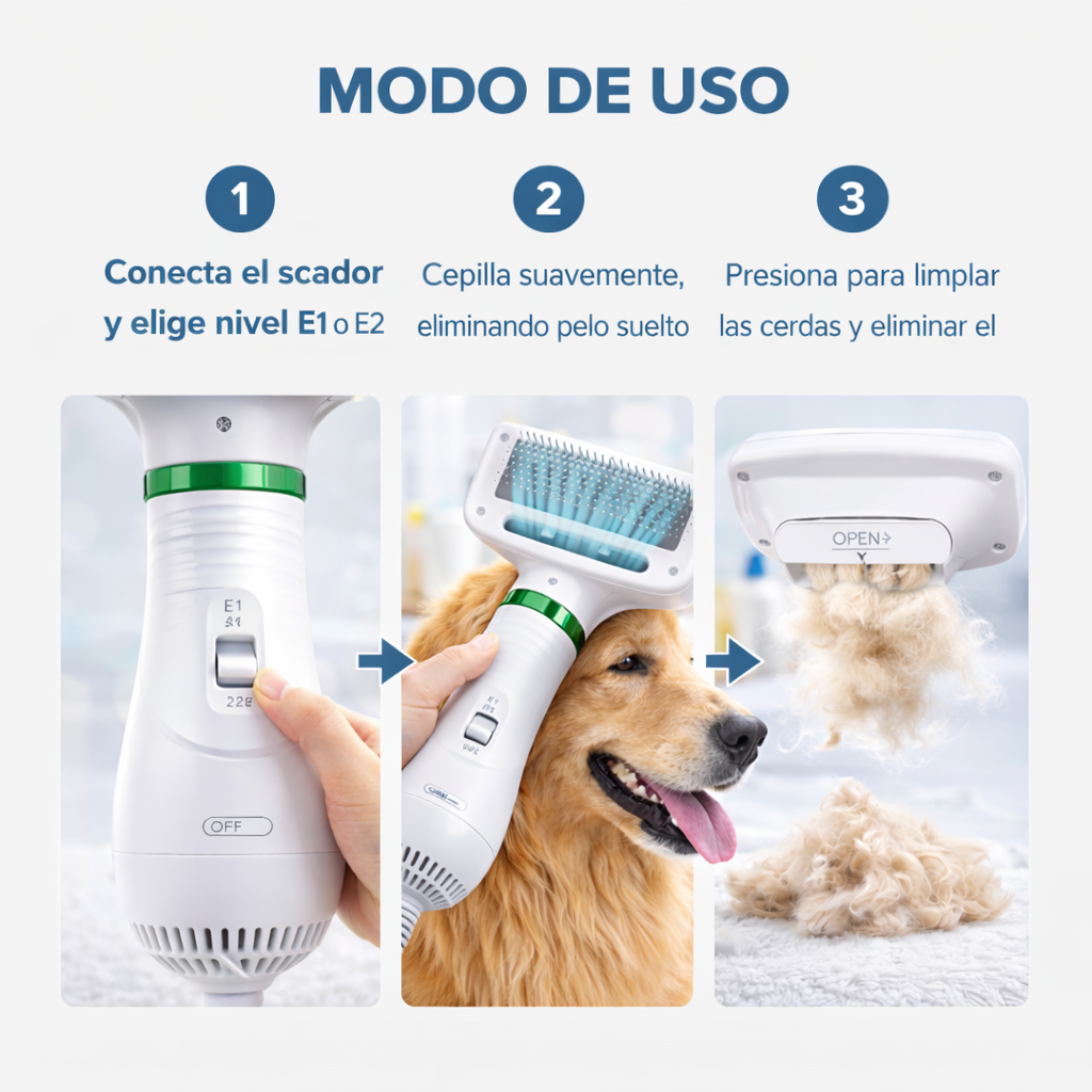 PetGlow Brush™ - Cepillo Y Secador De Mascotas 2 En 1