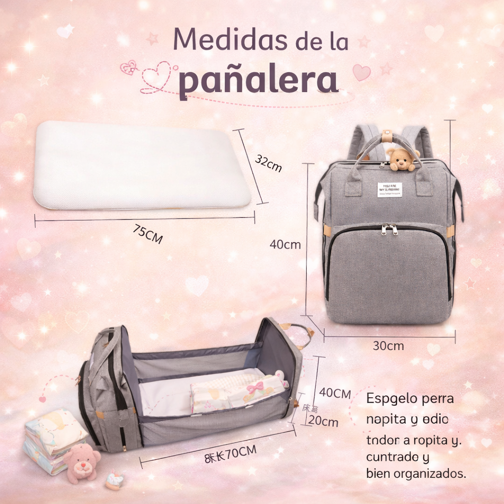 NidoBag™ - Pañalera con Cambiador Plegable Multiuso