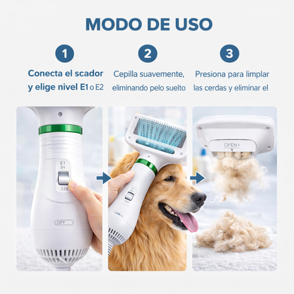 PetGlow Brush™ - Cepillo Y Secador De Mascotas 2 En 1